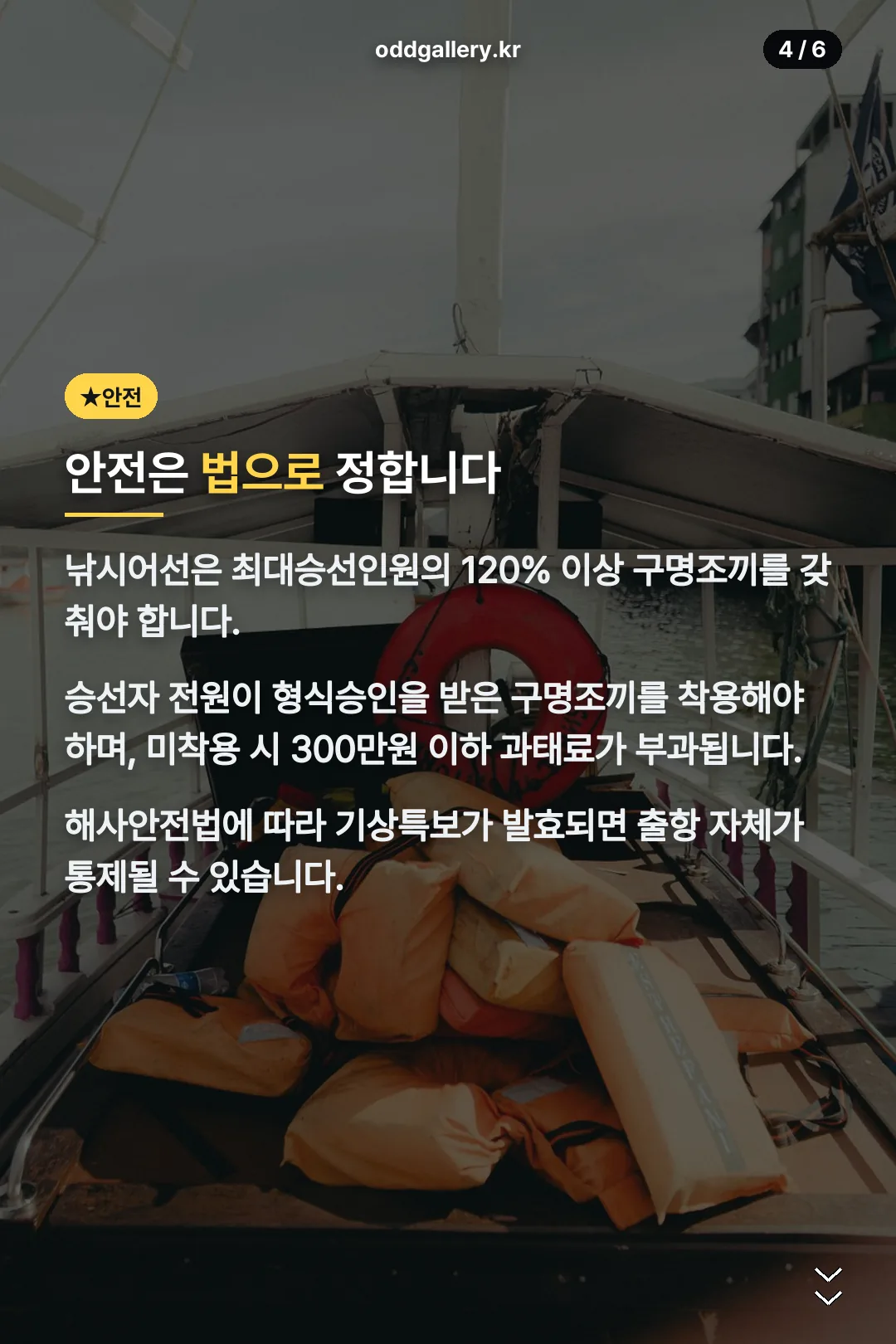 구명조끼·출항통제 안전규정