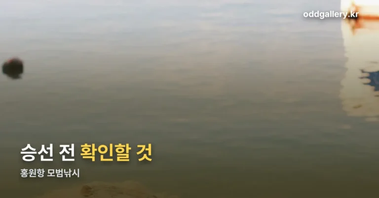홍원항 모범낚시 — 승선 전 구명조끼·기상특보부터 확인하세요