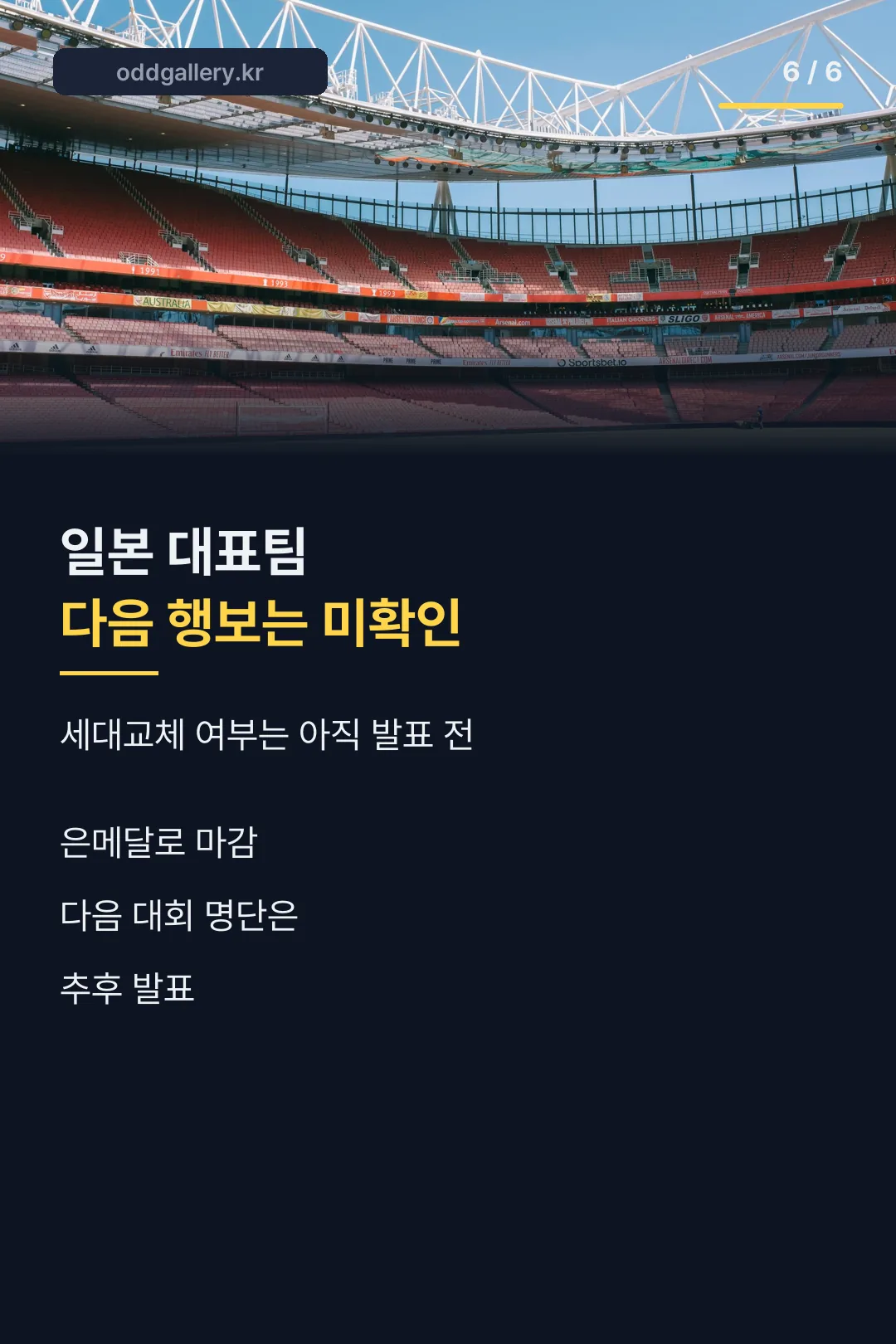 일본 대표팀 마무리