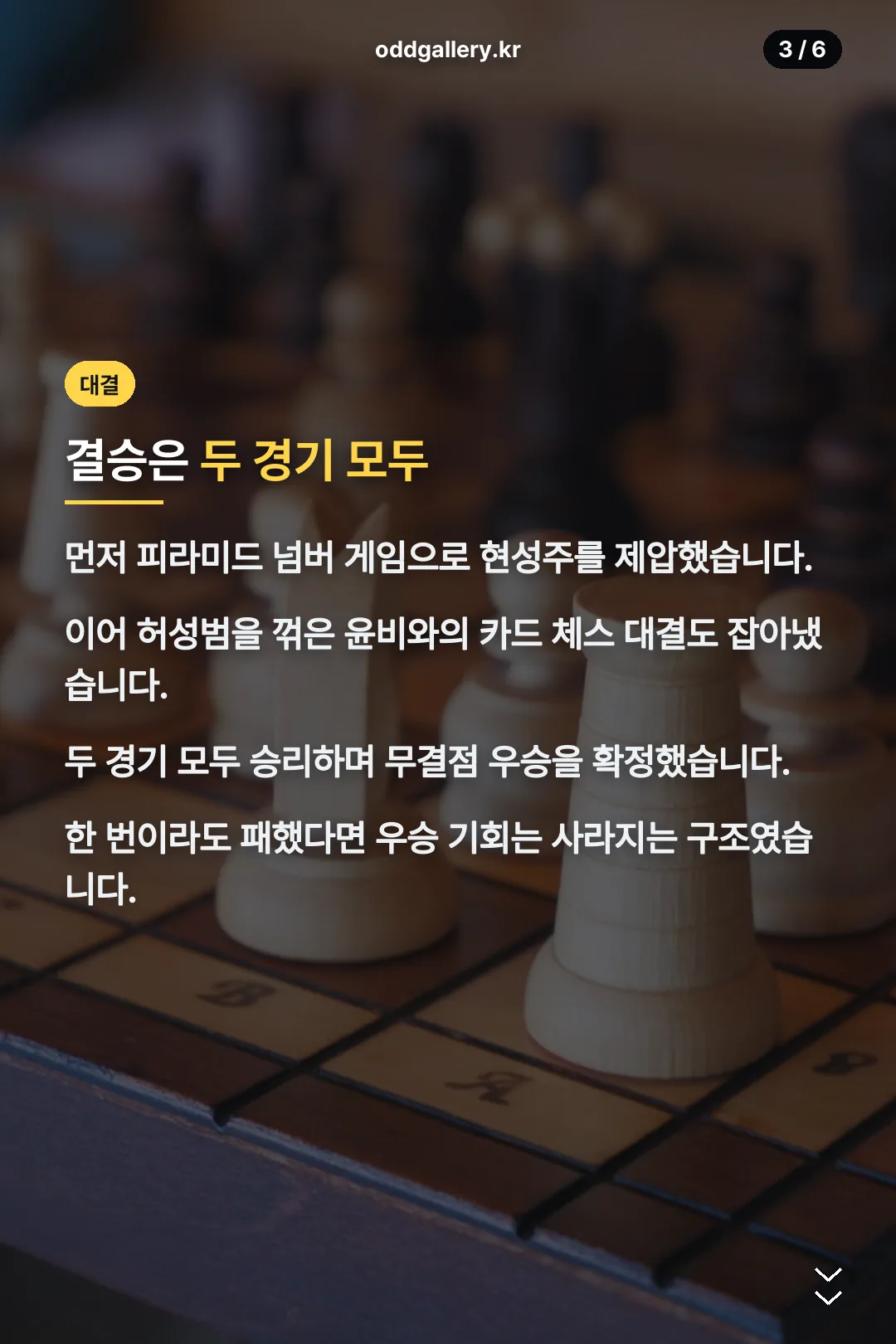 결승전 대결 내용