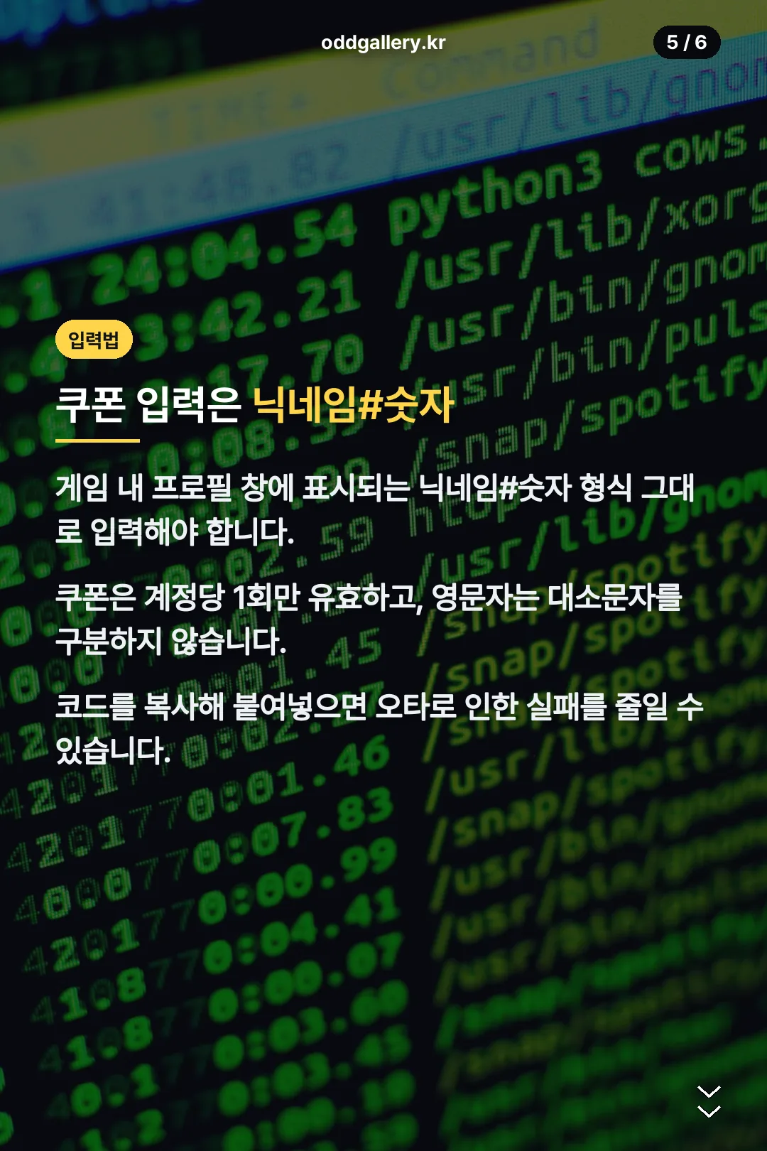 쿠폰 입력법