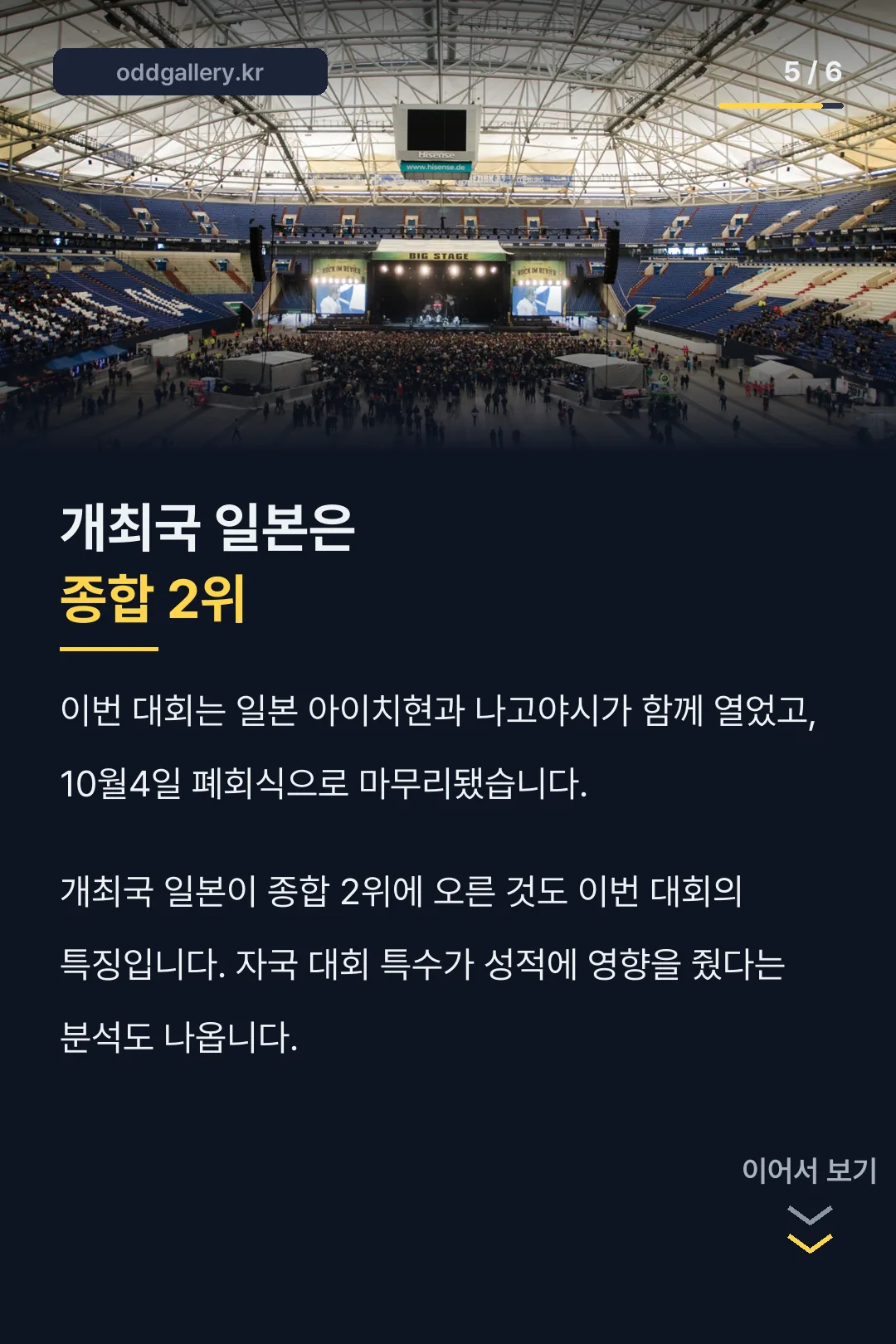 개최국 일본 성적